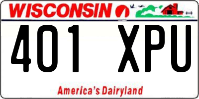 WI license plate 401XPU