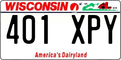 WI license plate 401XPY
