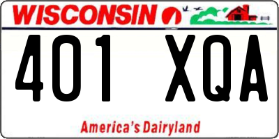 WI license plate 401XQA