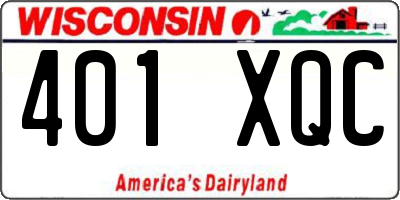 WI license plate 401XQC
