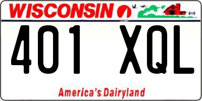 WI license plate 401XQL
