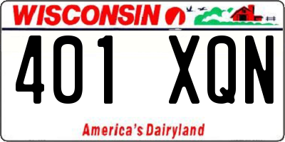 WI license plate 401XQN