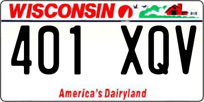 WI license plate 401XQV