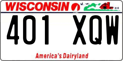 WI license plate 401XQW