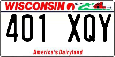 WI license plate 401XQY