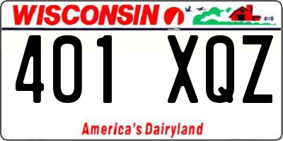 WI license plate 401XQZ