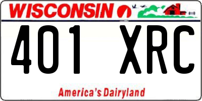 WI license plate 401XRC