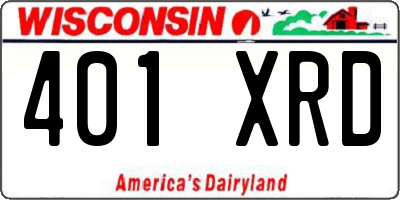 WI license plate 401XRD