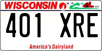 WI license plate 401XRE