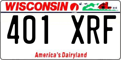 WI license plate 401XRF