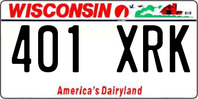 WI license plate 401XRK