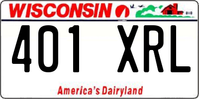 WI license plate 401XRL