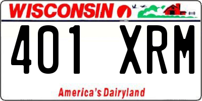 WI license plate 401XRM