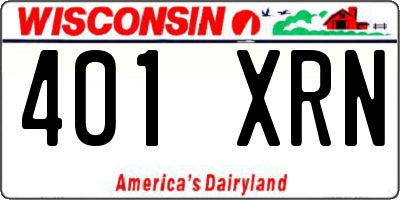 WI license plate 401XRN