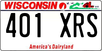 WI license plate 401XRS