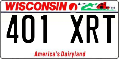 WI license plate 401XRT