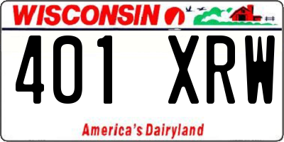 WI license plate 401XRW