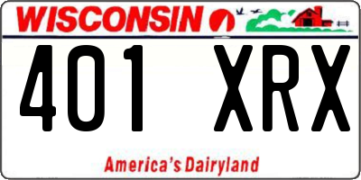 WI license plate 401XRX