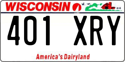 WI license plate 401XRY