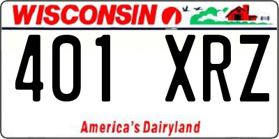 WI license plate 401XRZ
