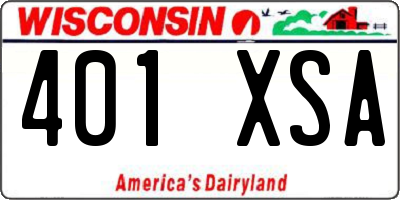 WI license plate 401XSA