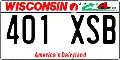 WI license plate 401XSB