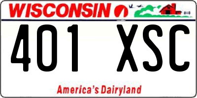 WI license plate 401XSC