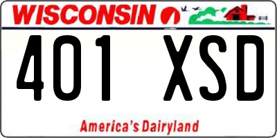 WI license plate 401XSD