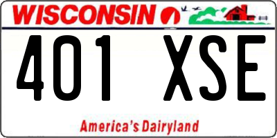WI license plate 401XSE