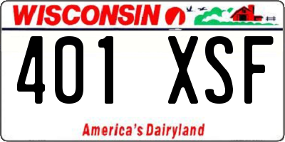WI license plate 401XSF
