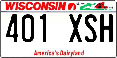 WI license plate 401XSH