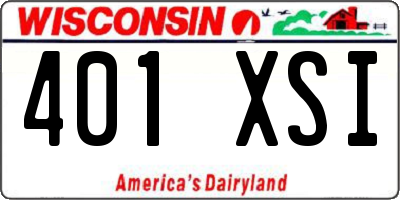 WI license plate 401XSI