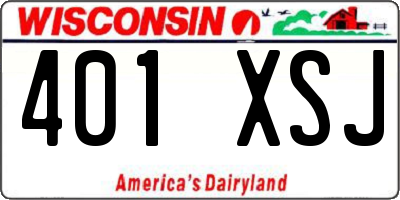 WI license plate 401XSJ