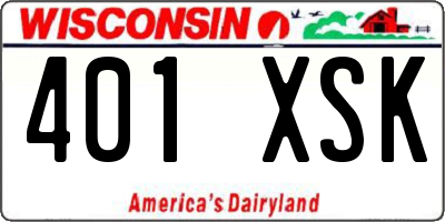 WI license plate 401XSK