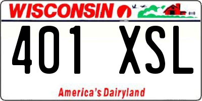 WI license plate 401XSL