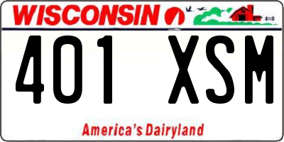 WI license plate 401XSM
