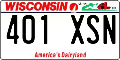 WI license plate 401XSN