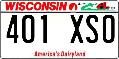 WI license plate 401XSO
