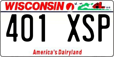 WI license plate 401XSP