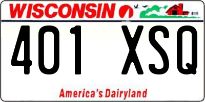 WI license plate 401XSQ