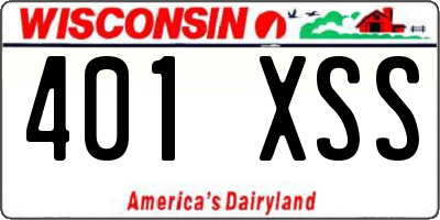 WI license plate 401XSS