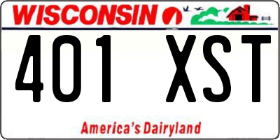 WI license plate 401XST