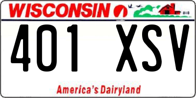WI license plate 401XSV