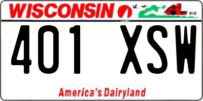 WI license plate 401XSW