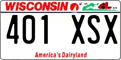 WI license plate 401XSX