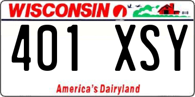 WI license plate 401XSY