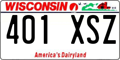 WI license plate 401XSZ