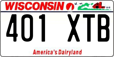 WI license plate 401XTB