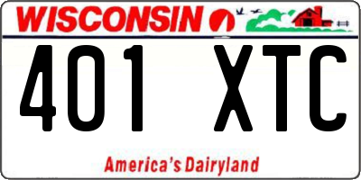 WI license plate 401XTC
