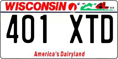 WI license plate 401XTD